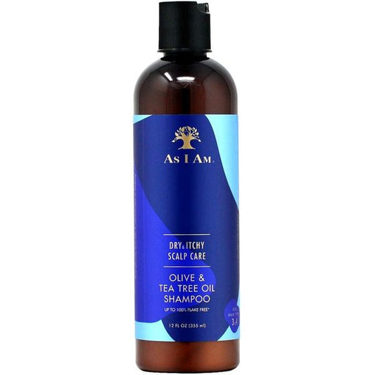 AS I AM DRY & ITCHY SCALP CARE OLIVE & TEA TREE OIL DANDRUFF SHAMPOO