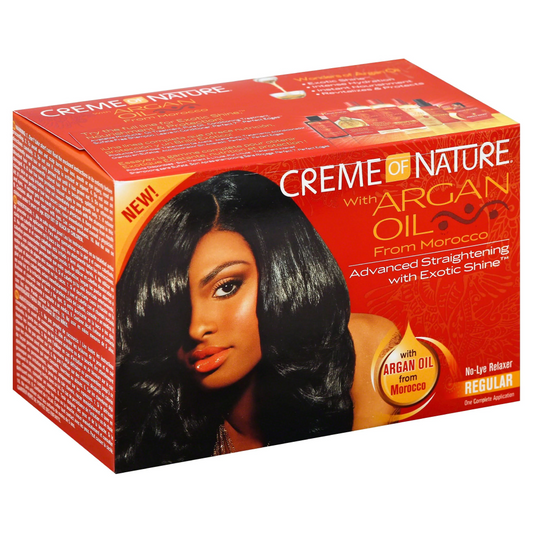 CREME OF NATURE ARGAN OIL ADVANCED STRAIGHTENING W/EXOTIC SHINE NO-LYE RELAXER (REGULAR)