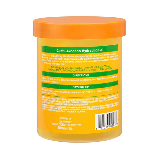 CANTU AVOCADO HYDRATING GEL FLEXIBLE HOLD (AVOCADO OIL & SHEA BUTTER)