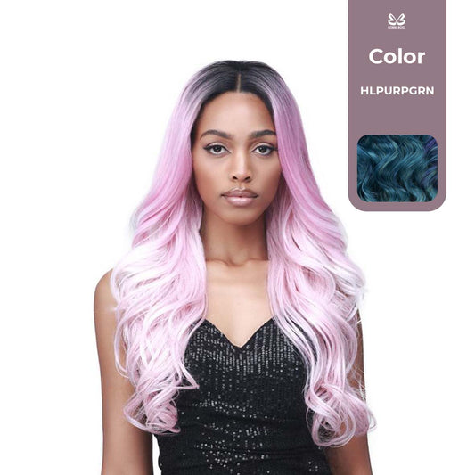 BOBBI BOSS FIRST CLASS HAIR EMILIA UPDO BOSS 13x2 DEEP LACE WIG COLOR HLPURPGR