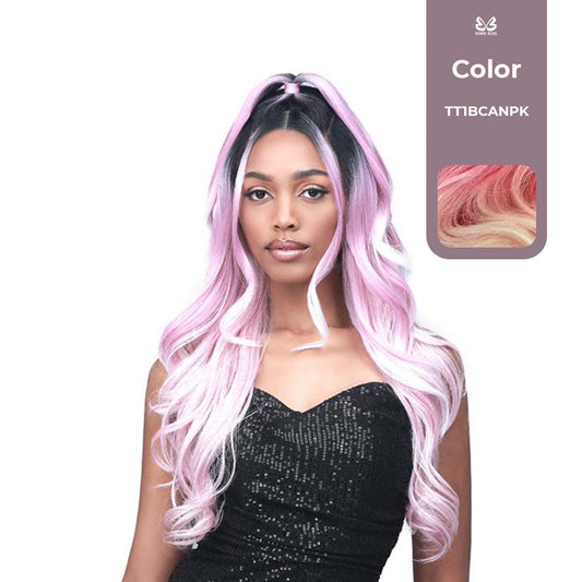 BOBBI BOSS FIRST CLASS HAIR EMILIA UPDO BOSS 13x2 DEEP LACE WIG COLOR TT1BCANP