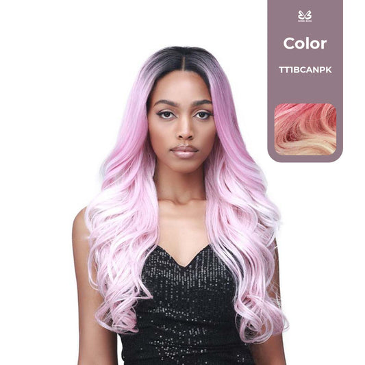 BOBBI BOSS FIRST CLASS HAIR EMILIA UPDO BOSS 13x2 DEEP LACE WIG COLOR TT1BCANP