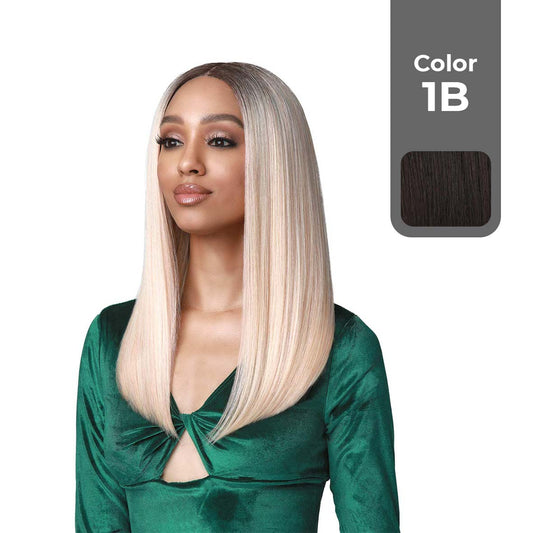 BOBBI BOSS FIRST CLASS HAIR ELENA HD ULTRA SCALP ILLUSION BOSS 13"x7" DEEP LACE WIG COLOR 1B