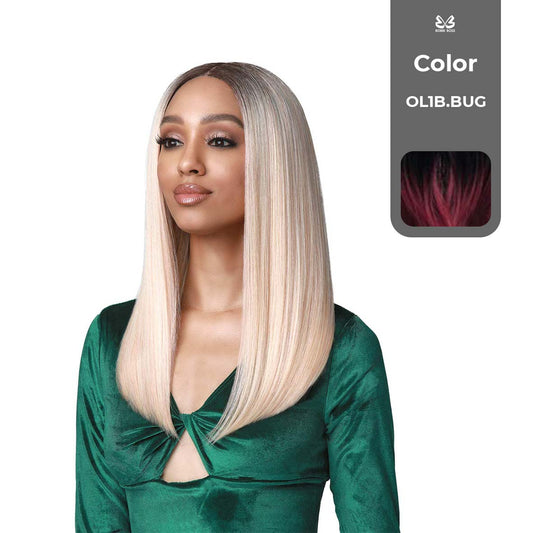 BOBBI BOSS FIRST CLASS HAIR ELENA HD ULTRA SCALP ILLUSION BOSS 13"x7" DEEP LACE WIG COLOR OL1B.BUG