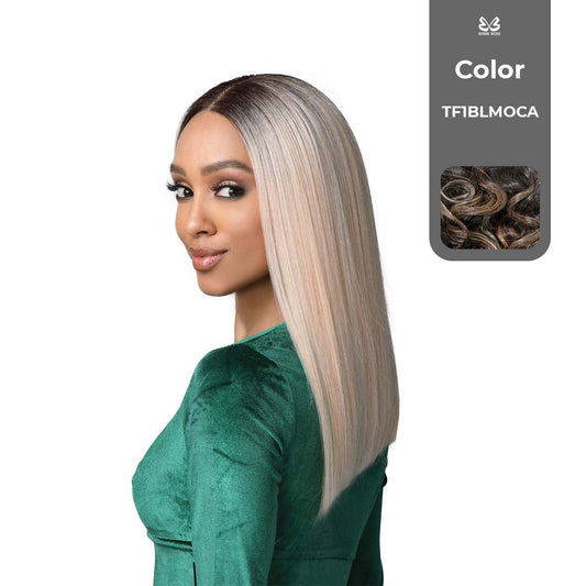 BOBBI BOSS FIRST CLASS HAIR ELENA HD ULTRA SCALP ILLUSION BOSS 13"x7" DEEP LACE WIG COLOR TF1BLMOCA