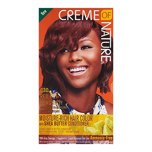 CREME OF NATURE MOISTURE-RICH LIQUID PERMANENT HAIR COLOR RED HOT BURGUNDY (C30)