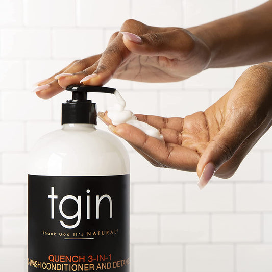 TGIN THANK GOD IT'S NATURAL QUENCH 3-IN-1 CO-WASH CONDITIONER AND DETANGLER W/OLIVE OIL + VITAMIN E