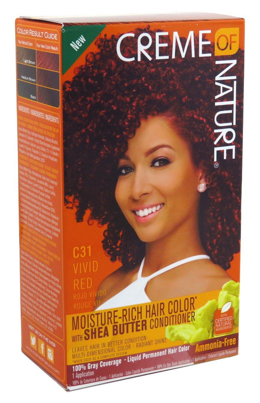 CREME OF NATURE MOISTURE-RICH LIQUID PERMANENT HAIR COLOR VIVID RED (C31)