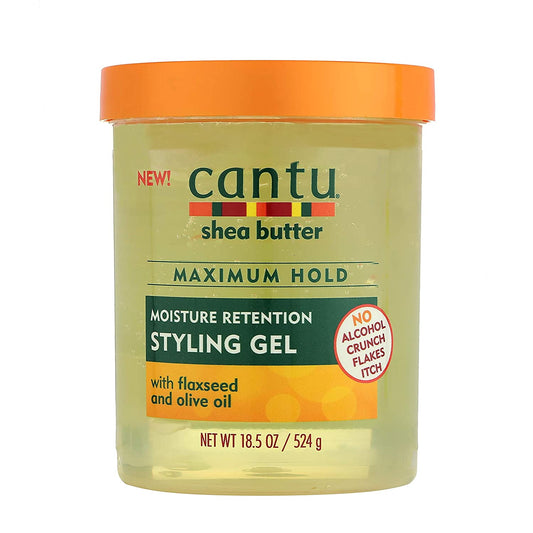 CANTU SHEA BUTTER MOISTURE RETENTION STYLING GEL MAXIMUM HOLD (FLAXSEED & OLIVE OIL)