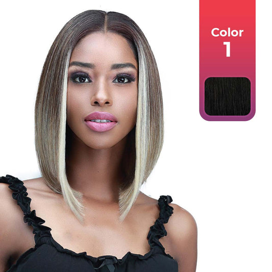 BOBBI BOSS FIRST CLASS HAIR CHERIE SHORT HD ULTRA SCALP ILLUSION BOSS 13"x5" DEEP LACE WIG COLOR 1