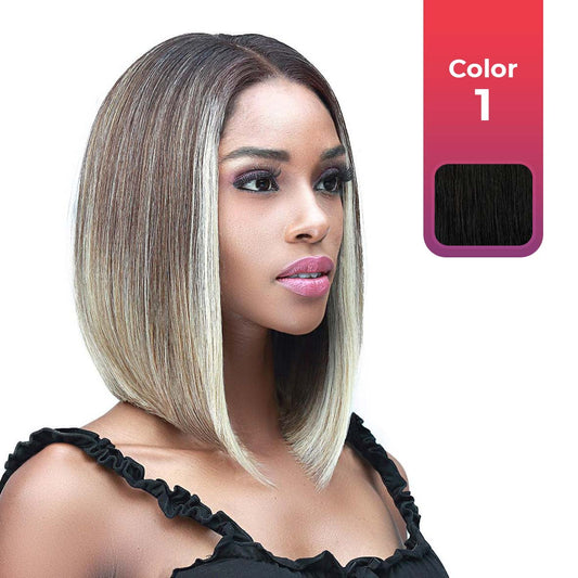 BOBBI BOSS FIRST CLASS HAIR CHERIE SHORT HD ULTRA SCALP ILLUSION BOSS 13"x5" DEEP LACE WIG COLOR 1