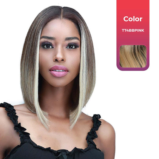 BOBBI BOSS FIRST CLASS HAIR CHERIE SHORT HD ULTRA SCALP ILLUSION BOSS 13"x5" DEEP LACE WIG COLOR TT4BBPINK