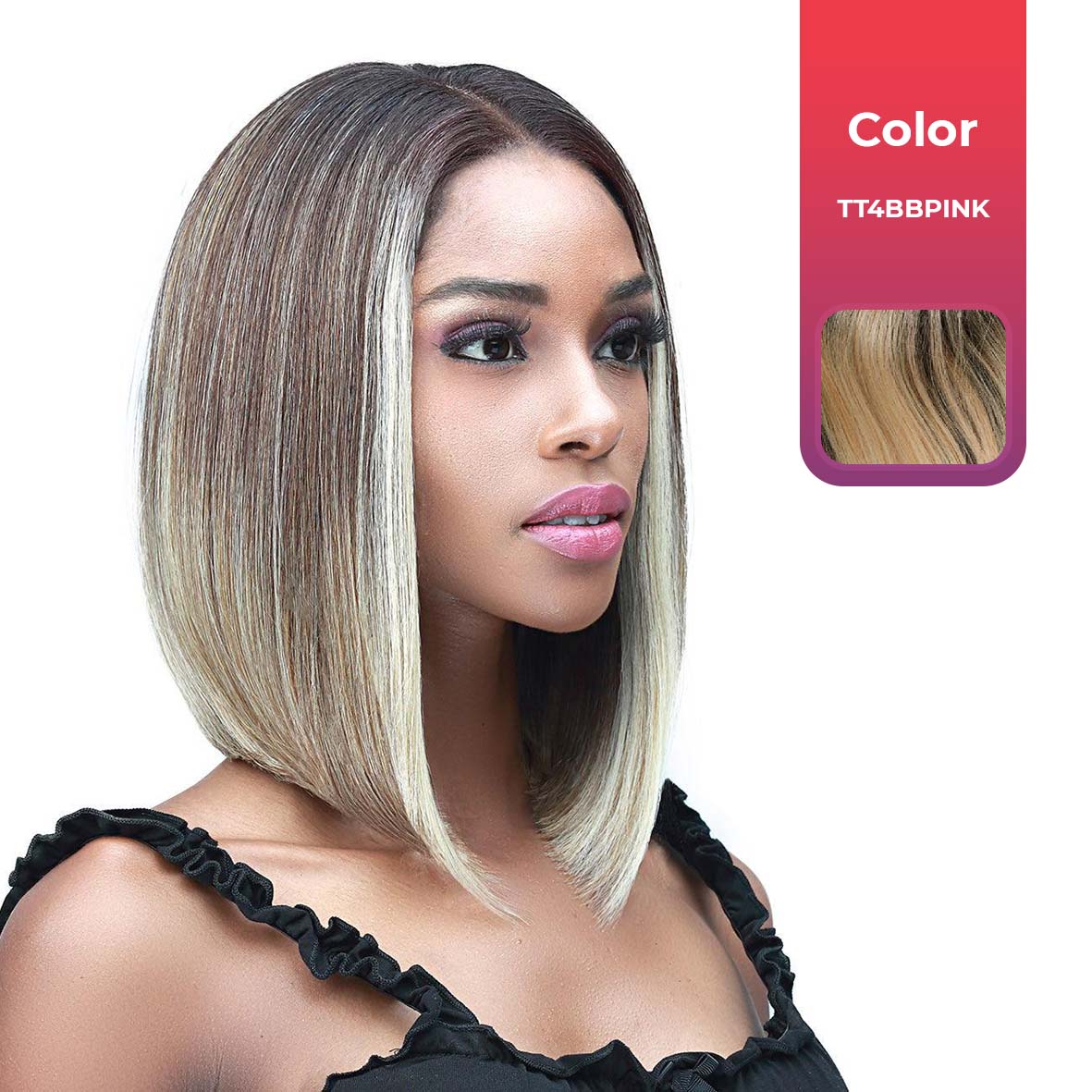 BOBBI BOSS FIRST CLASS HAIR CHERIE SHORT HD ULTRA SCALP ILLUSION BOSS 13"x5" DEEP LACE WIG COLOR TT4BBPINK