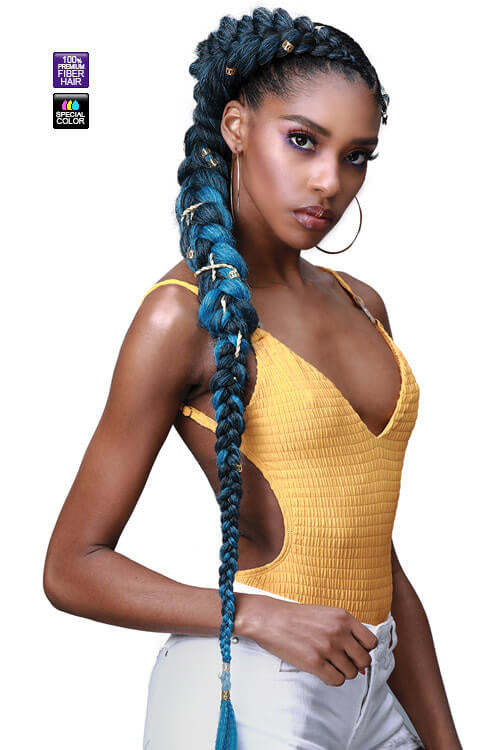 BOBBI BOSS PRE-FEATHERED 3X JUST GLAM 65" BRAID COLOR T1BBLUE