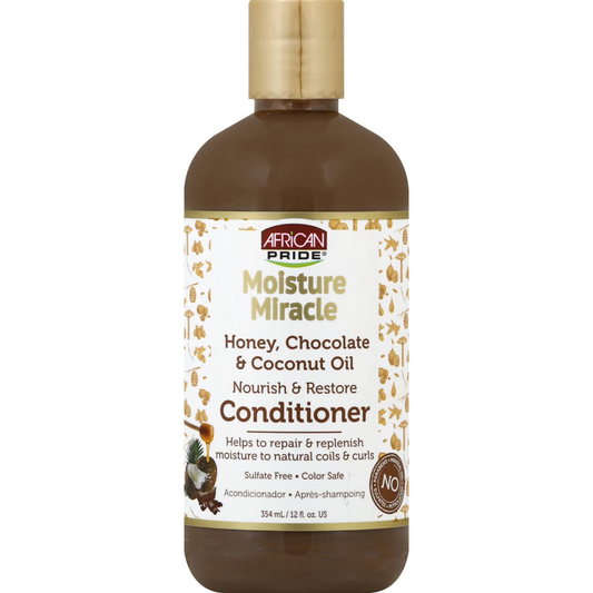 AFRICAN PRIDE MOISTURE MIRACLE HONEY, CHOCOLATE & COCONUT OIL REPAIR & REPLENISH CONDITIONER