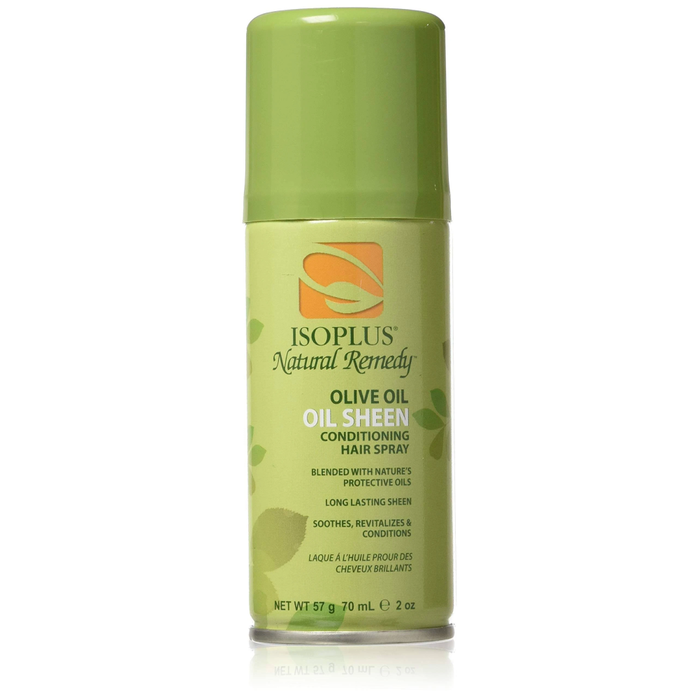 ISOPLUS NATUREAL REMEDY OLIVE OIL, OIL SHEEN CONDITIONING HAIR SPRAY SM