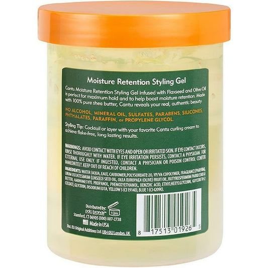 CANTU SHEA BUTTER MOISTURE RETENTION STYLING GEL MAXIMUM HOLD (FLAXSEED & OLIVE OIL)