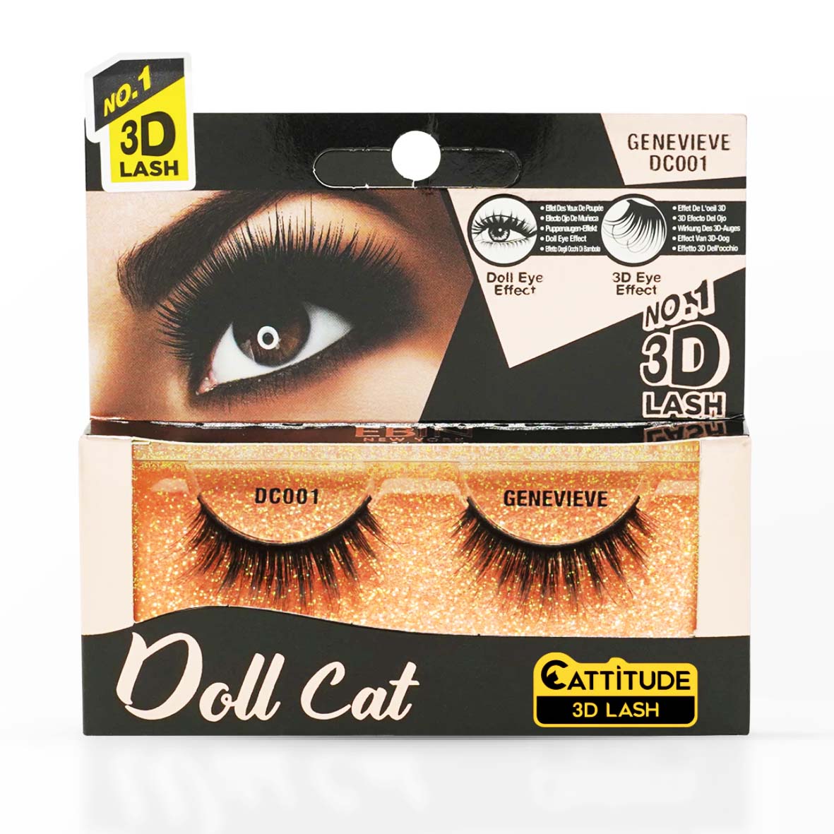 EBIN NEW YORK GENEVIEVE DOLL CAT CATTITUDE 3D LASH DC001