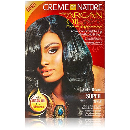 CREME OF NATURE ARGAN OIL ADVANCED STRAIGHTENING W/EXOTIC SHINE NO-LYE RELAXER (SUPER)