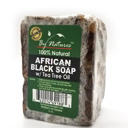 BY NATURE 100% NATURAL AFRICAN BLACK SOAP TEA TREE OIL